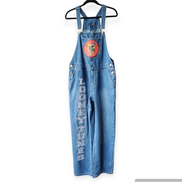 Looney Tunes x Dolls Kill Denim Overalls Large Vintage Y2K - Picture 2 of 8